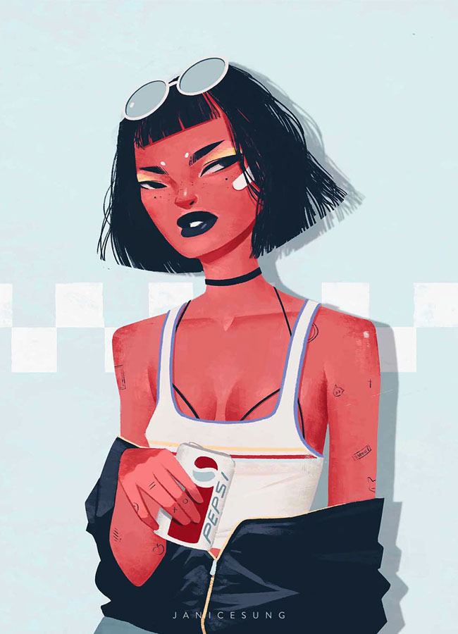 加拿大Janice Sung时尚女性人物插画设计欣赏
