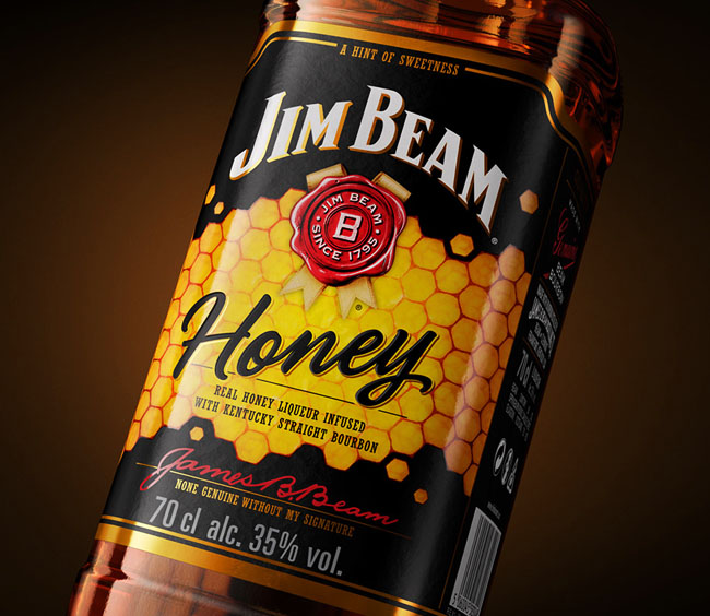 国外Jim Beam蜂蜜威士忌包装设计作品