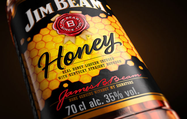 国外Jim Beam蜂蜜威士忌包装设计作品