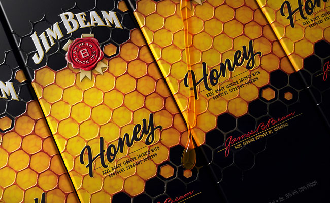 国外Jim Beam蜂蜜威士忌包装设计作品
