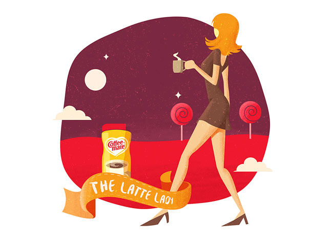 雀巢Coffee Mate脸书宣传活动插画设计