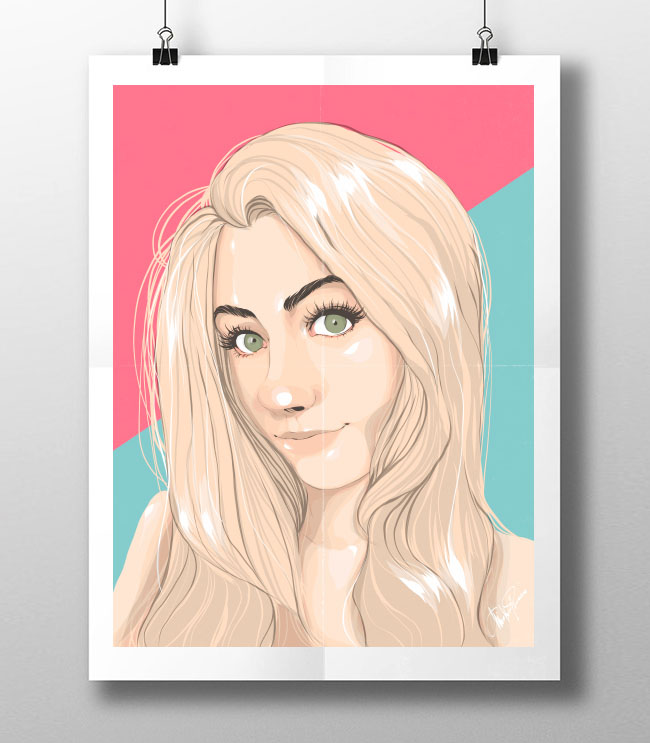 意大利Mirko Romani女孩肖像插画设计