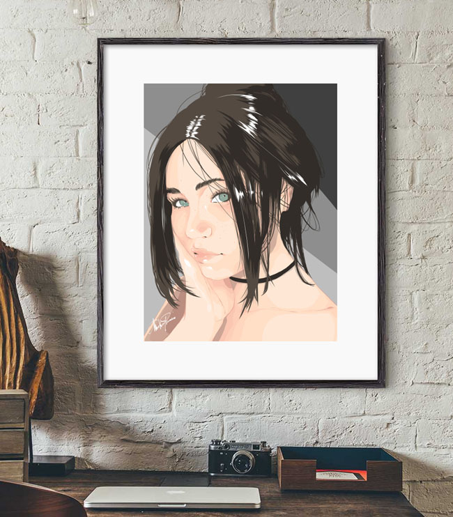 意大利Mirko Romani女孩肖像插画设计