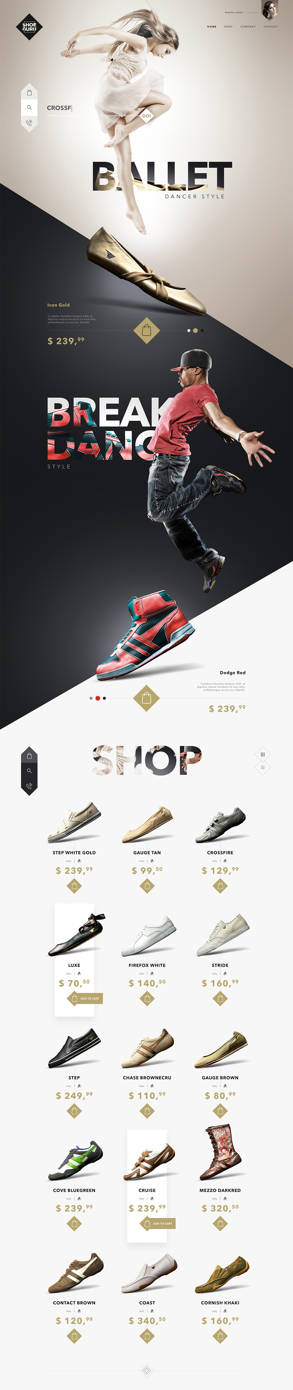 国外SHOE GURU鞋子商店英文网站设计欣赏