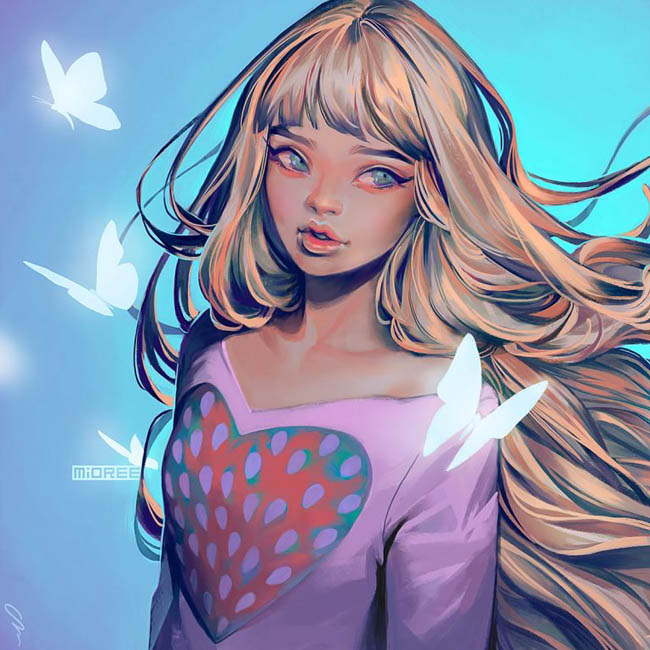 Mioree的女性人物插画设计作品欣赏