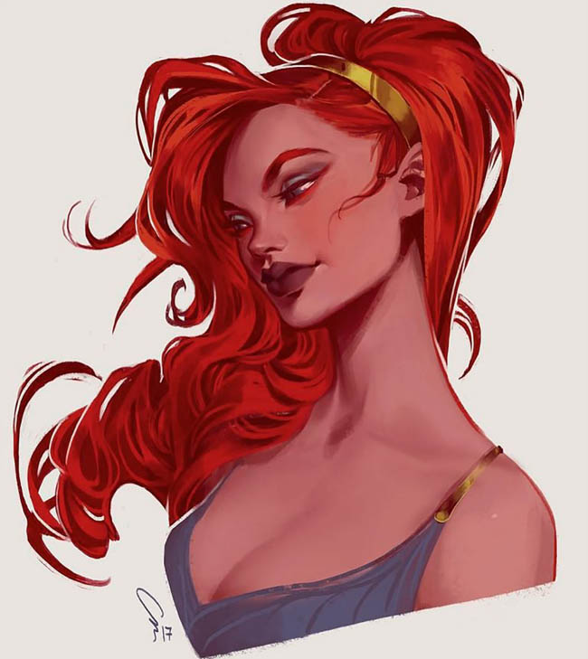 Mioree的女性人物插画设计作品欣赏