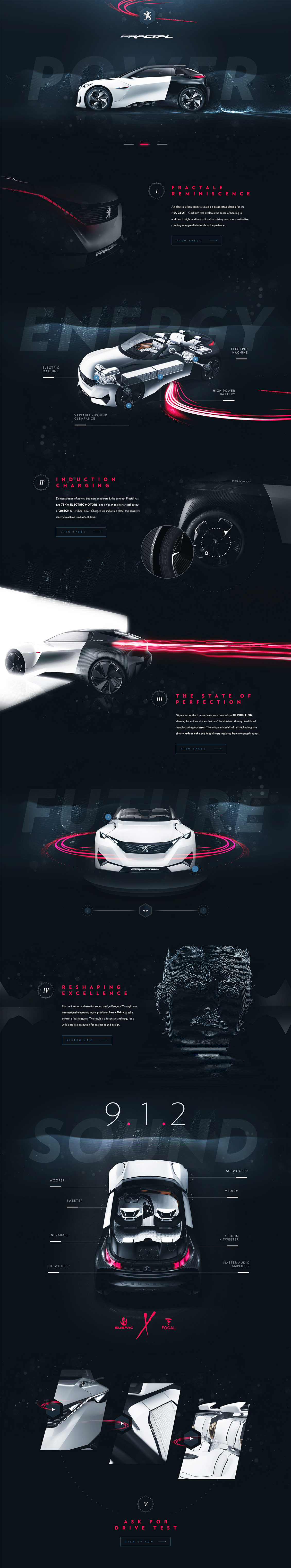 国外Peugeot Fractal车型网站首页设计