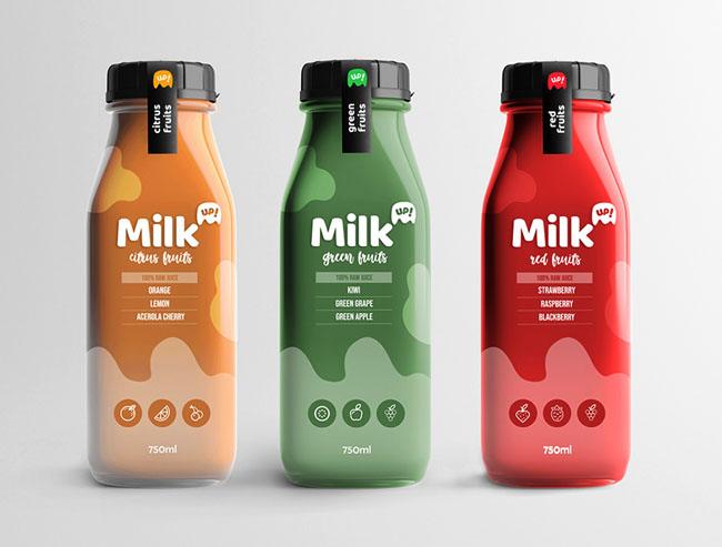 国外MilkUp!牛奶品牌包装设计作品