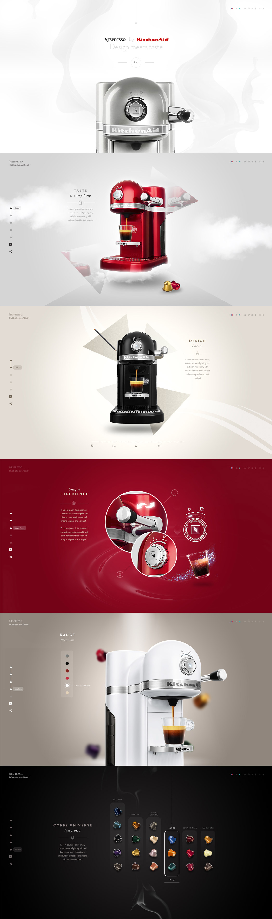 国外Nespresso咖啡全屏滚动网站设计欣赏