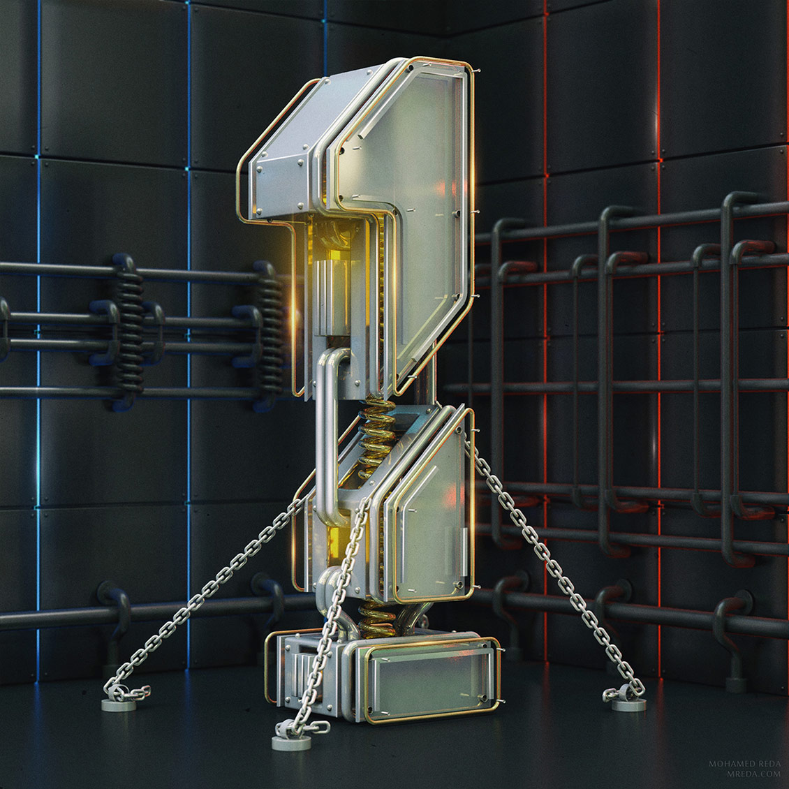 C4D数字字体场景设计作品欣赏