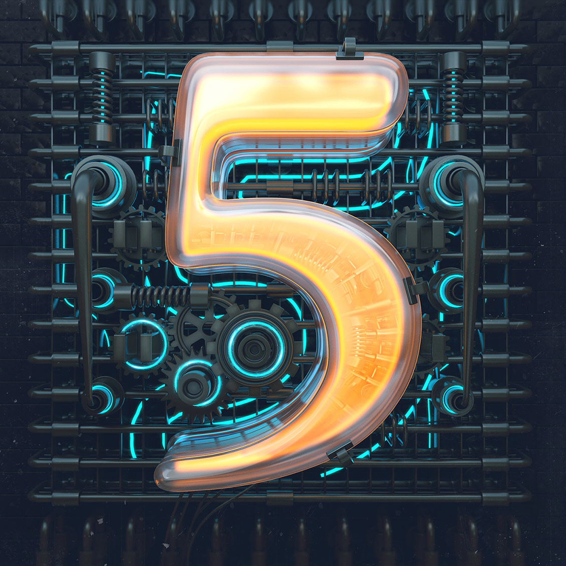 C4D数字字体场景设计作品欣赏