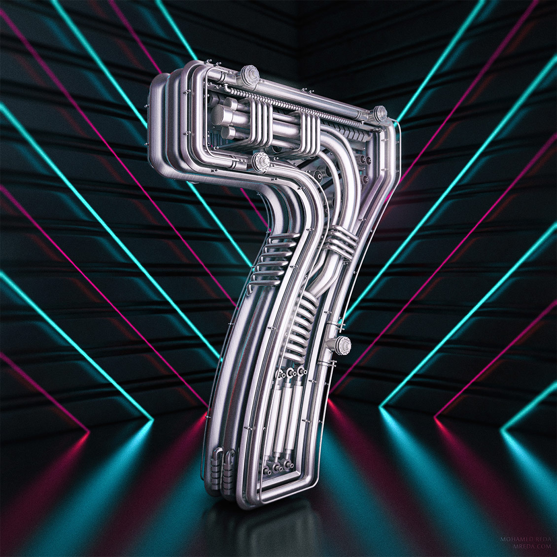 C4D数字字体场景设计作品欣赏