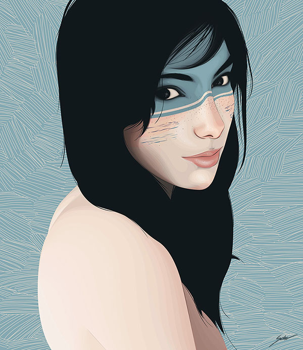Yuschav Arly矢量人物女性插画作品NO.2