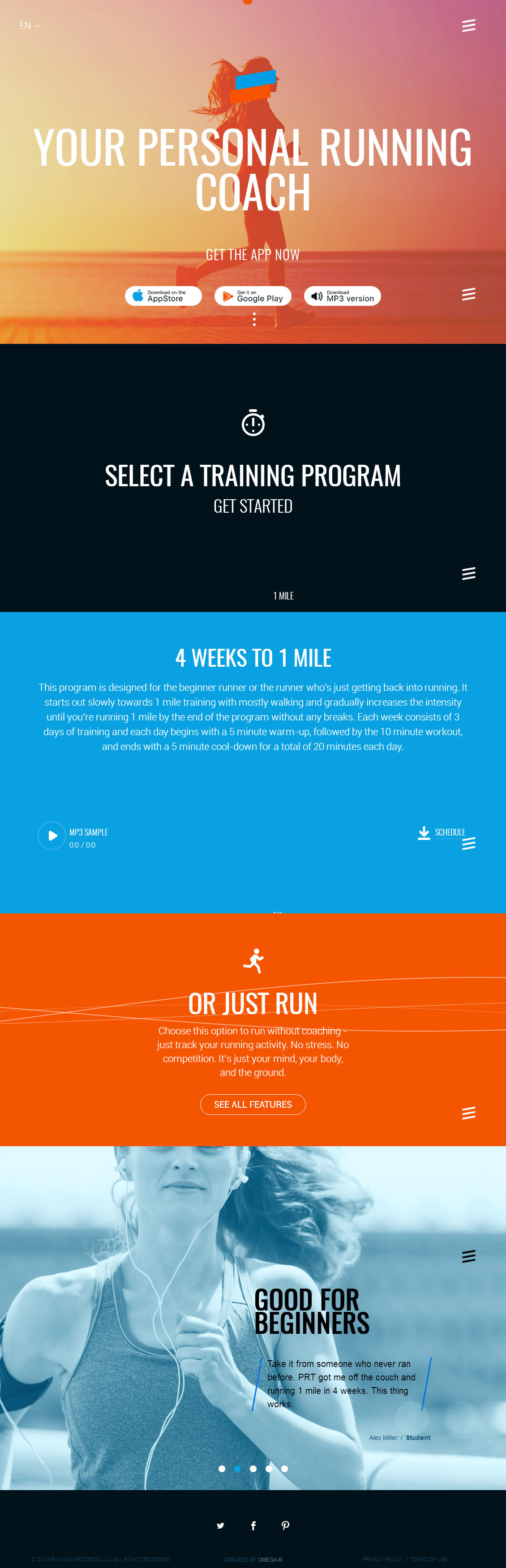 PERSONAL RUNNING COACH APP应用网站设计欣赏