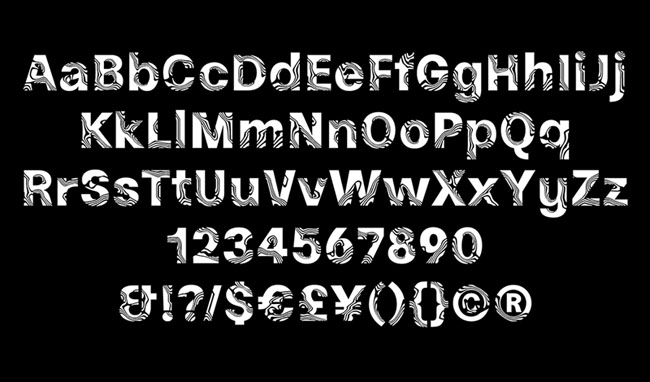 Aigua创意纹理字体设计