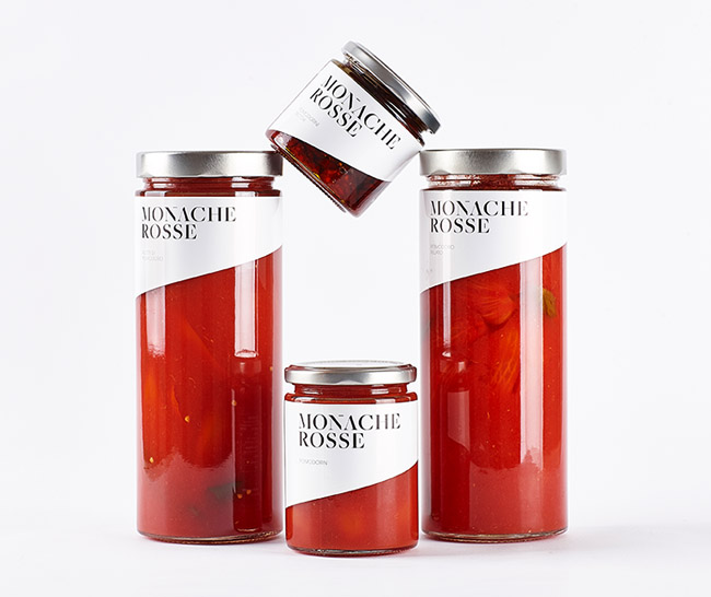Monache Rosse蕃茄食品系列极简包装设计