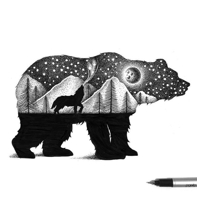Thiago Bianchini点阵式艺术插画设计