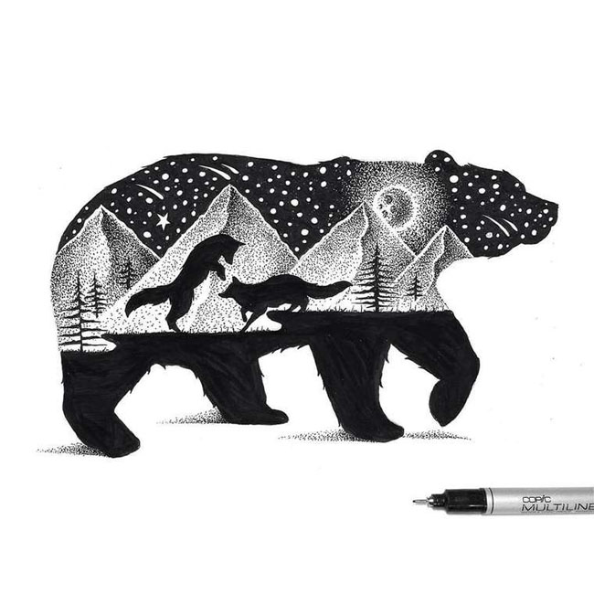 Thiago Bianchini点阵式艺术插画设计
