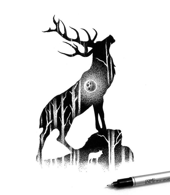 Thiago Bianchini点阵式艺术插画设计