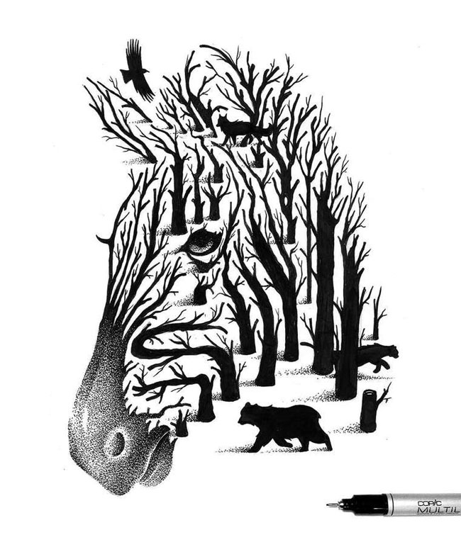 Thiago Bianchini点阵式艺术插画设计