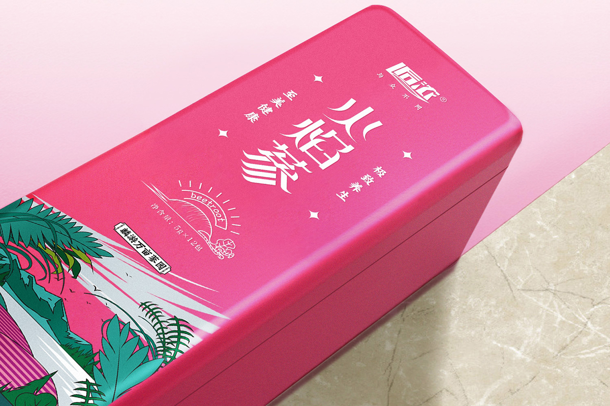 火焰蔘养生茶叶包装盒设计