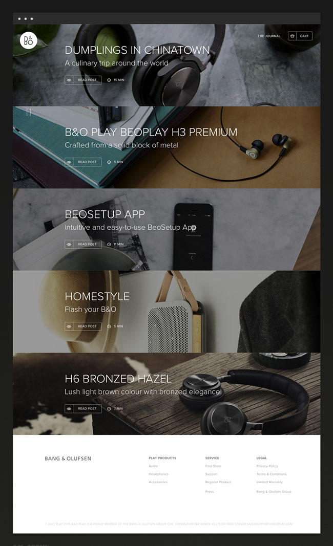 B&O Play扬声器与耳机品牌网页设计作品