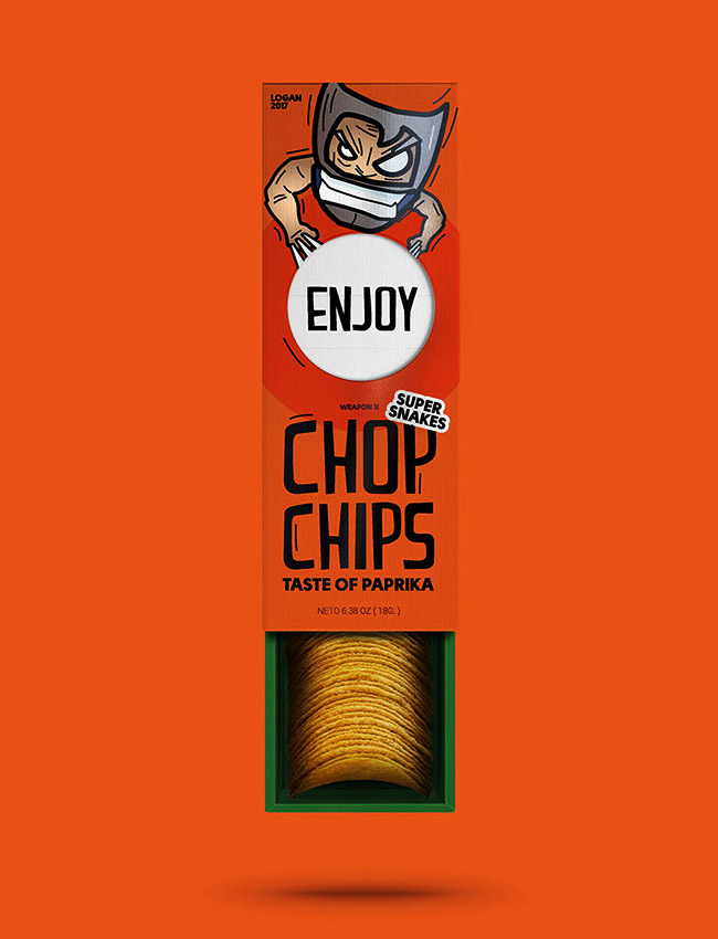 Chop Chips薯片金刚狼系列创意包装设计欣赏