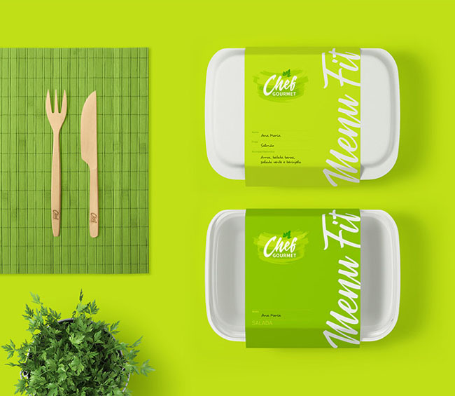 国外Chef Gourmet餐厅色彩明亮的品牌VI设计作品