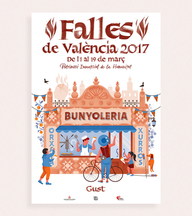 2017西班牙Fallas节日庆典插图海报设计