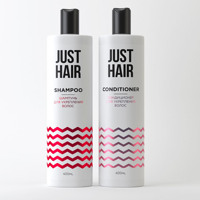 简约时尚的Just Hair洗发水包装设计作品欣赏
