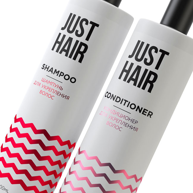 简约时尚的Just Hair洗发水包装设计作品欣赏