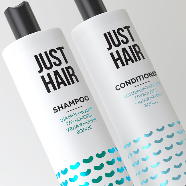 简约时尚的Just Hair洗发水包装设计作品欣赏