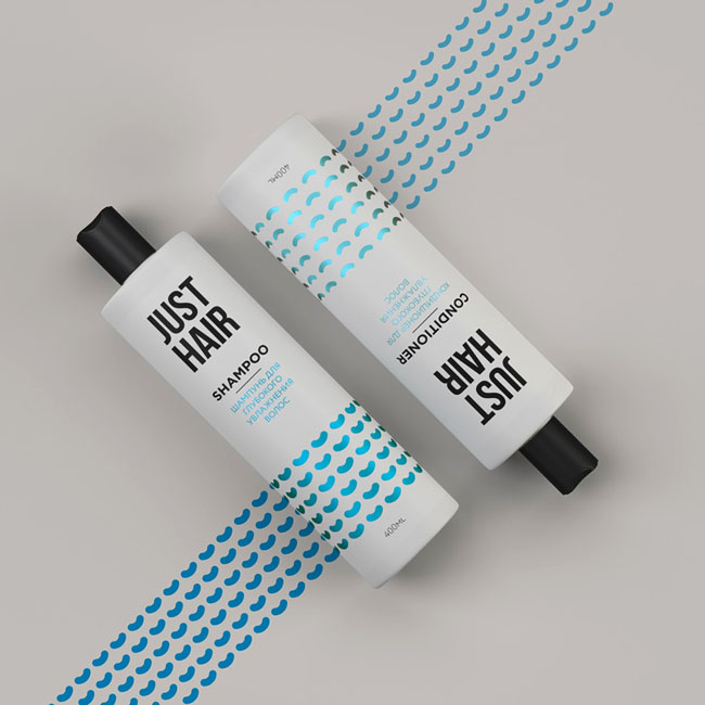 简约时尚的Just Hair洗发水包装设计作品欣赏