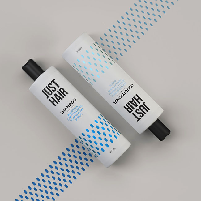 简约时尚的Just Hair洗发水包装设计作品欣赏