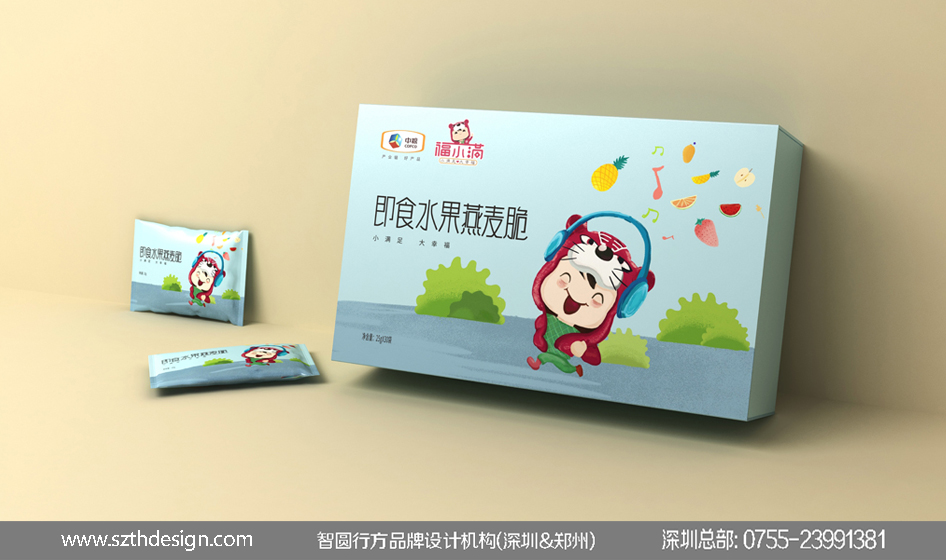 中粮福小满包装 休闲食品包装设计 即食水果燕麦脆包装