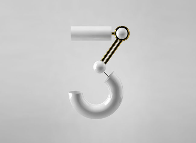 2016国外设计师Miguel Sousa创意数字立体字设计