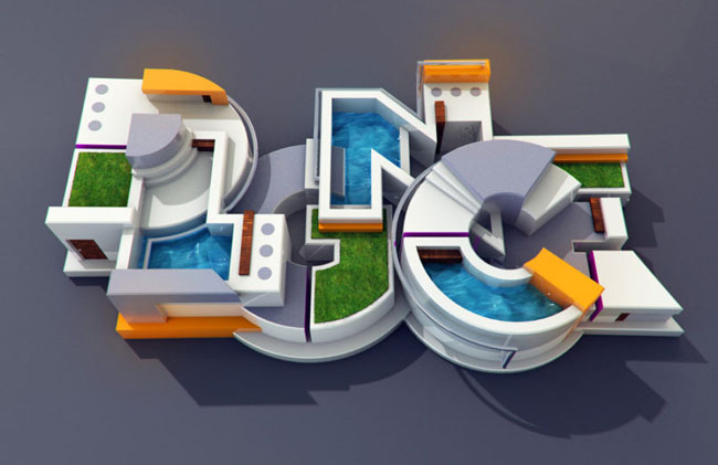 国外设计师Stuart Wade创意3D立体字设计作品(一)