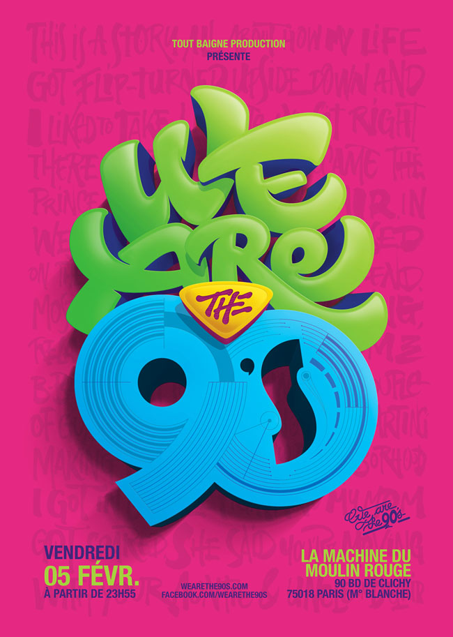 国外We are the 90''s主题时尚字体海报设计(一)