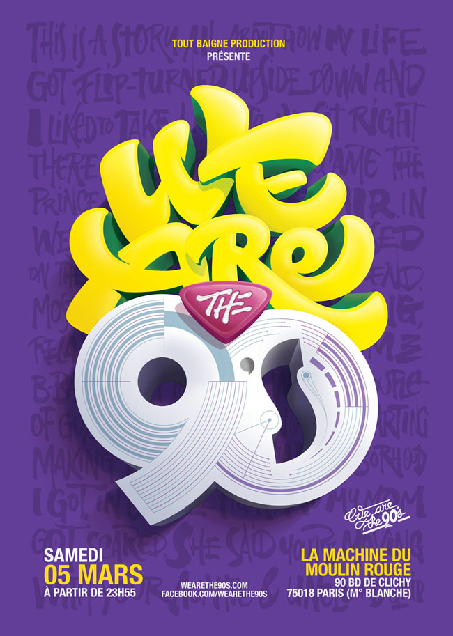 国外We are the 90''s主题时尚字体海报设计(一)
