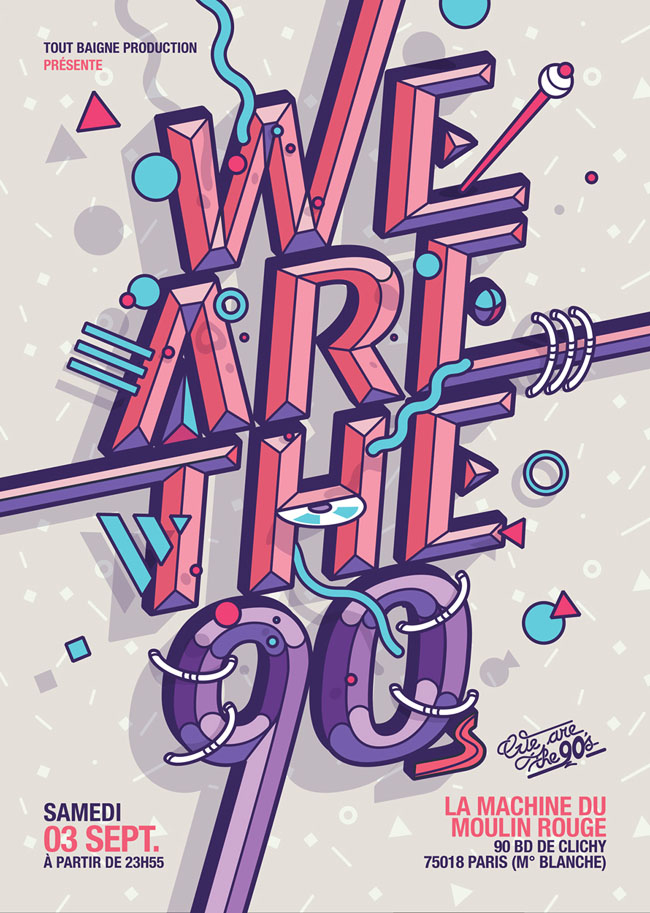 国外We are the 90''s主题时尚字体海报设计(二)