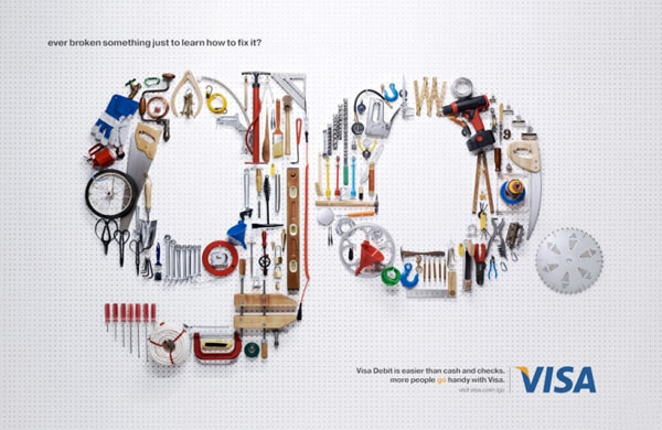 VISA GO系列广告字体设计