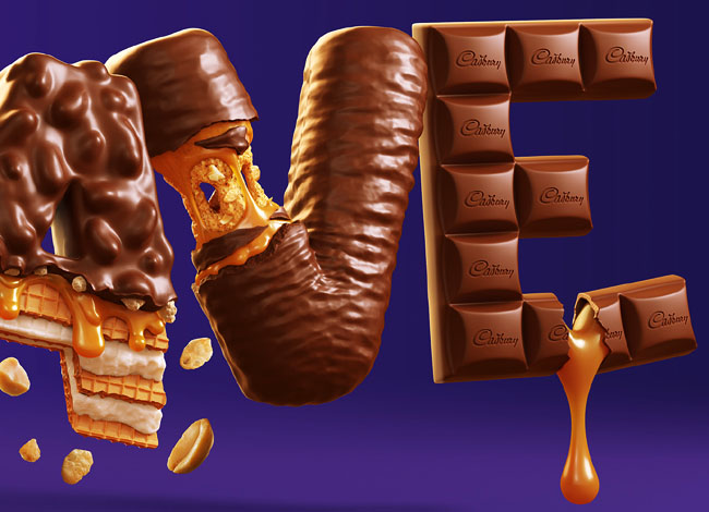 国外字体设计之Cadbury CRAVE三维立体字