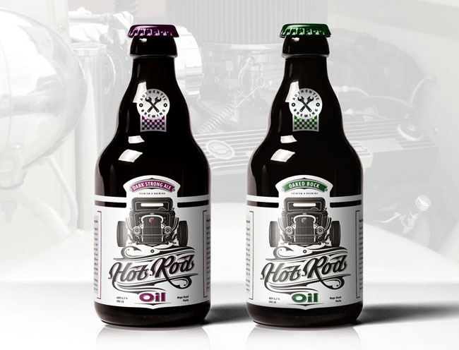 国外Hot Rod Oil啤酒包装设计
