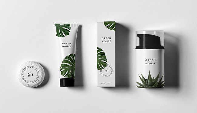 清新的Green House美容护肤品包装设计欣赏
