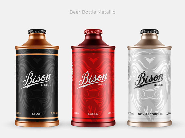 国外精美的Bison啤酒包装设计