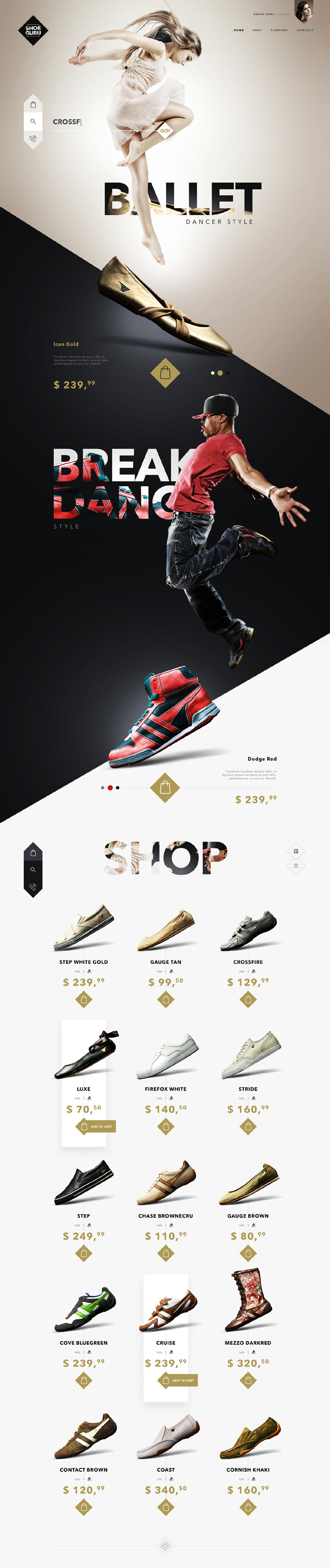 国外SHOE GURU鞋子商城时尚网页设计欣赏