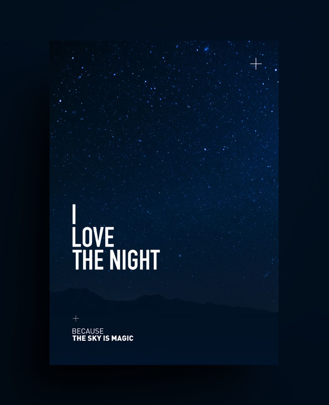“我爱夜晚”主题唯美海报设计欣赏