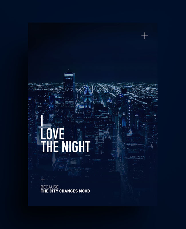“我爱夜晚”主题唯美海报设计欣赏