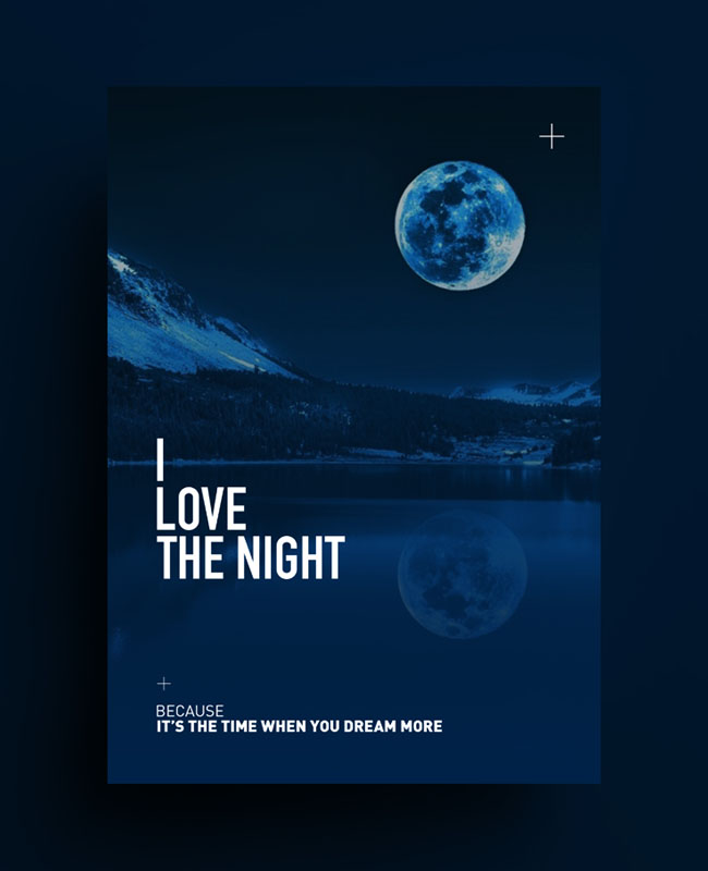 “我爱夜晚”主题唯美海报设计欣赏