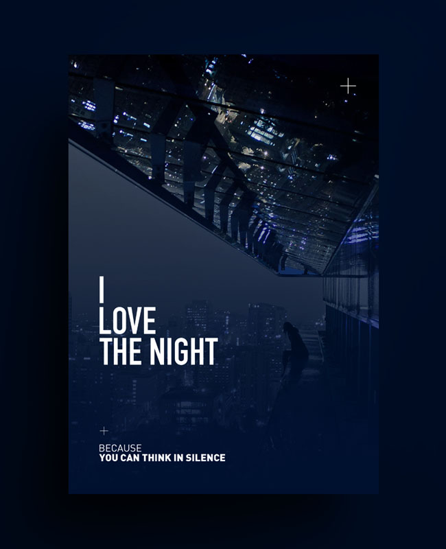“我爱夜晚”主题唯美海报设计欣赏